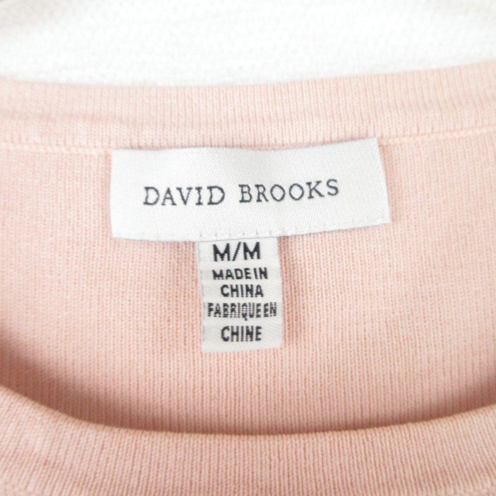 David Brooks Rib Knit Silk Shell Size MP Pink - Picture 3 of 8